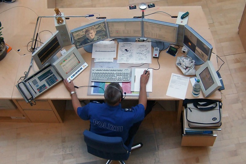 A man on an emergency call center