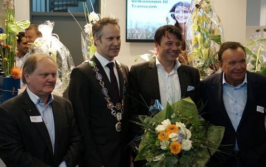 From left: Landlord Property Manager Runar Helgesen, Mayor Jon-Ivar Nygård, Country Manager Transcom Ole Sommer-Erichson and Landlord Terje Høili